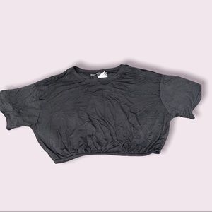 L Black HYFVE Bubble Crop Top